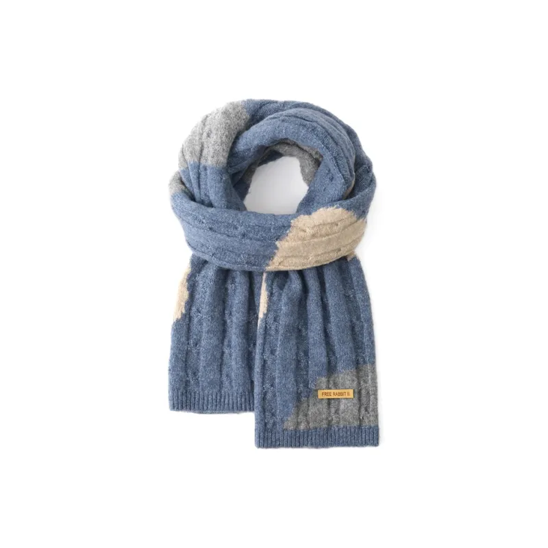 FREE RABBITⅡ Fall And Winter Wool Advanced Thickened Warm Knitted Fabric Scarf Unisex-10