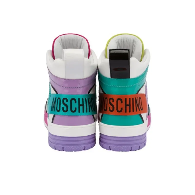 MOSCHINO Streetball High Top Skateboard Shoes Women's Multicolor-4