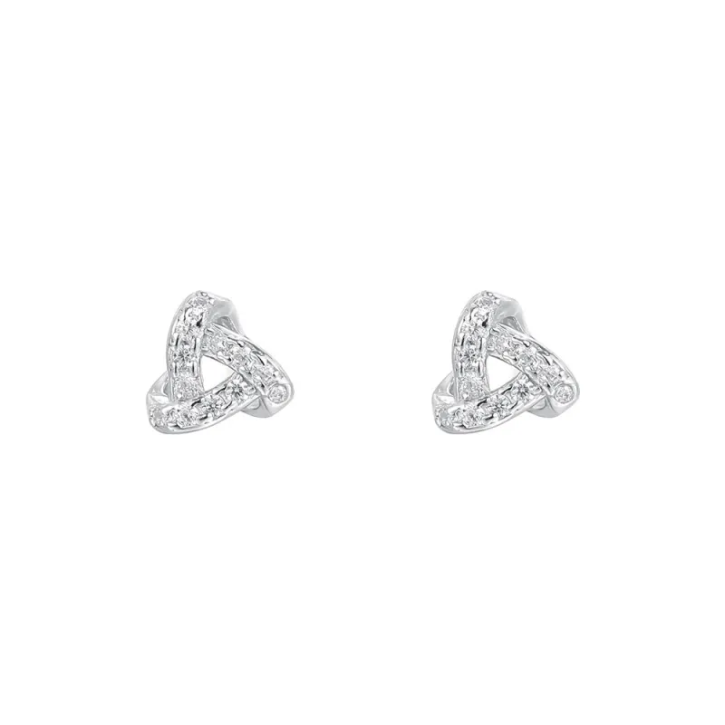U state 999 Fine Silver Stud Earrings Women's-0