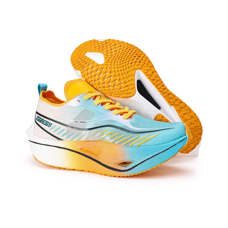 BYLEN Running Shoes Unisex Low Top Orange With Fruit Pieces-3