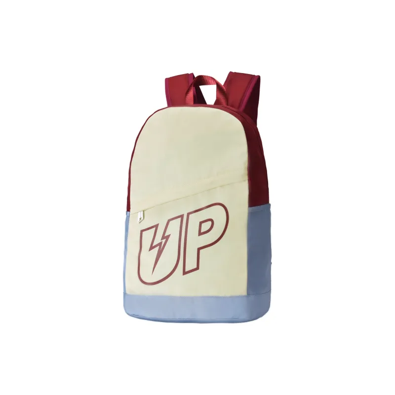 TURN UP Polyester Students Backpack Regular Unisex Red Blue Beige-1