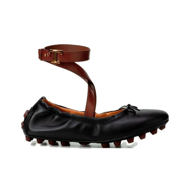 TOD'S Gommino Wraparound Style Ballerina Shoes Women's-1