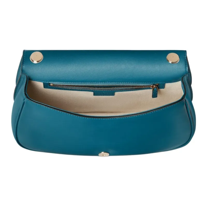 GUCCI Blondie Suede Shoulder Bag Crossbody Bag Handbag Medium Size Women's Blue-4