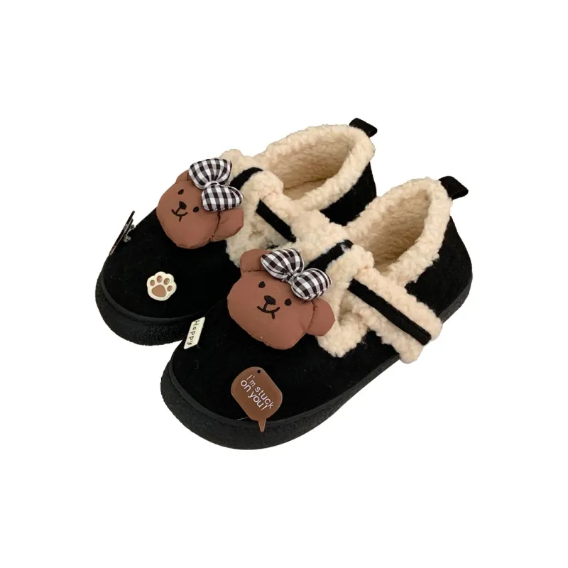 SHIGUDE Cotton Slippers Women's Dark Coffee-26