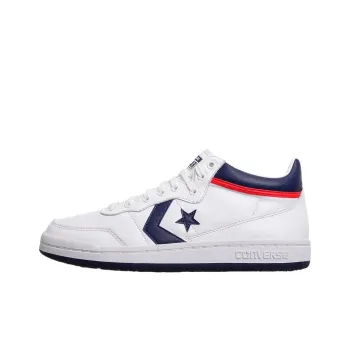 Converse Fastbreak Anti-Slip Wear-Resistant Mid-Top Skateboard Shoes Unisex White