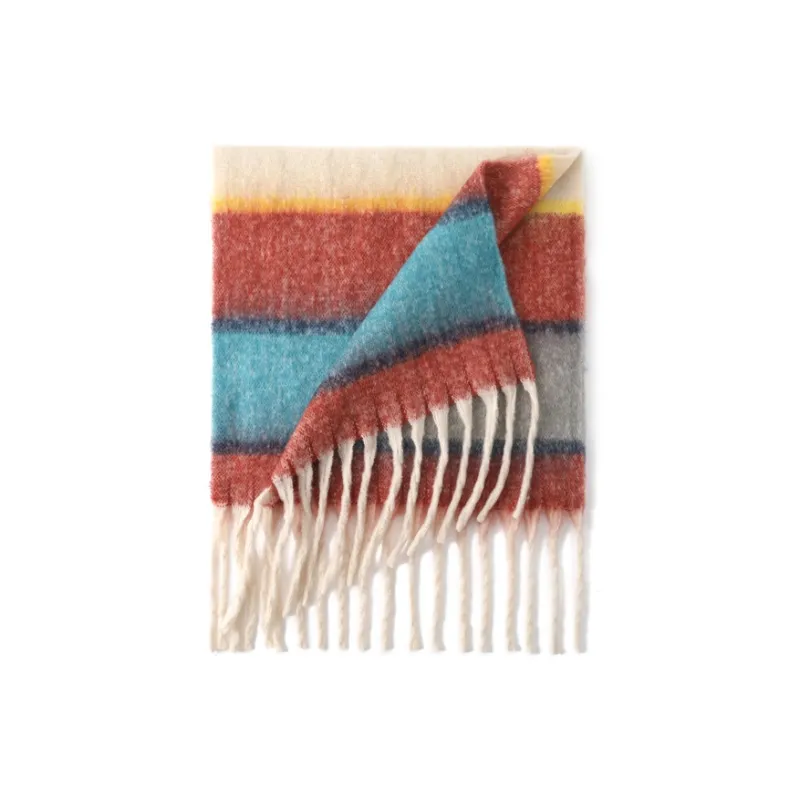 FREE RABBITⅡ Fall And Winter Advanced Versatile Brightening Warm Fringe Scarf Unisex-15