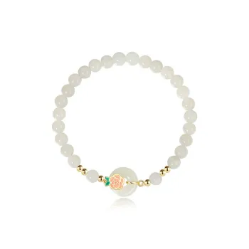 WEITIANXUAN Hetian Jade Bracelets White Jade/Pale Greenish White Jade Unisex