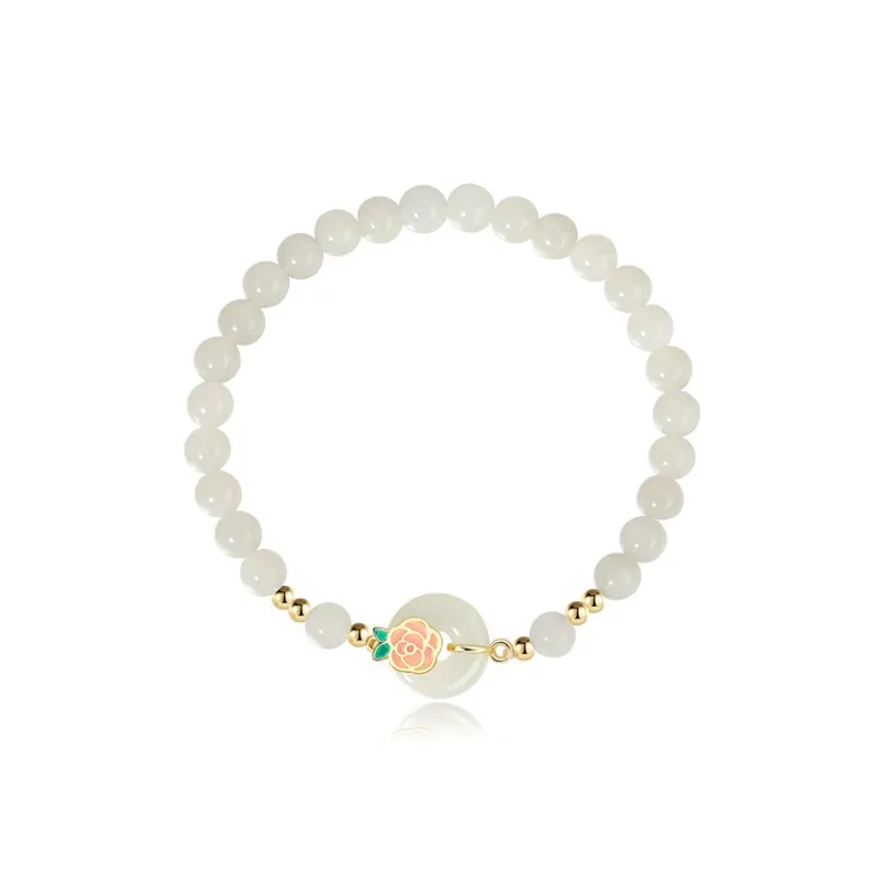 WEITIANXUAN Hetian Jade Bracelets White Jade/Pale Greenish White Jade Unisex-0
