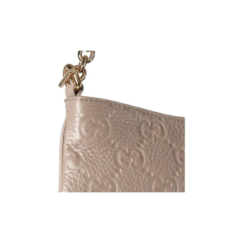 GUCCI Grained Leather Crossbody Bag Shoulder Bag Extra Mini Women's Taupe-7