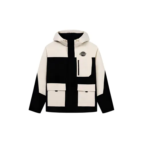 361° Basketball Collection Trench Coat Men's Super Black/Light Beige Gray