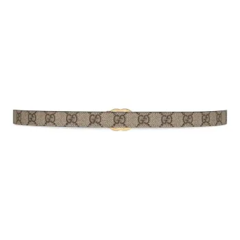 GUCCI GG Marmont Reversible Thin Belt In Beige, Ebony & Black