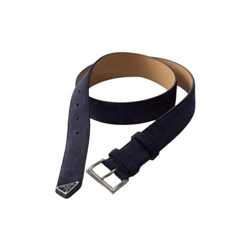 PRADA Logo embellished Suede Belt-1