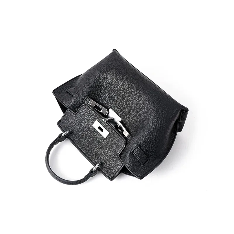 Vigno Synthetic Leather Handbag Shoulder Bag Regular Women's Black/Greige-2