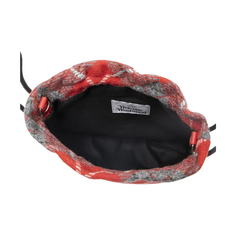 Vivienne Westwood Tweed One Shoulder Handbags Women's Red-4