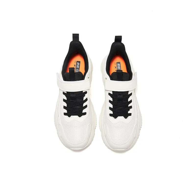 XTEP Anti Slip Wear Resistant Low Top Kids' Running Shoes Sail White Black Kids'-3
