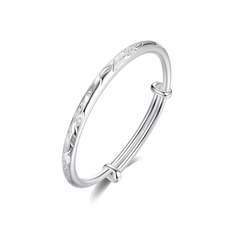 MIAOYINGE 999 Fine Silver Bangles Women's-0