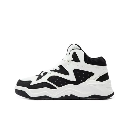361° Warm Slip Resistant Height Increasing High Top Skateboard Shoes Men's White Black