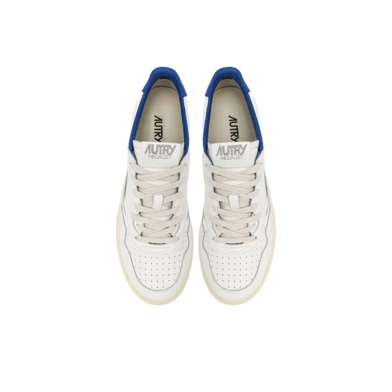 AUTRY Medalist Anti Slip Wear Resistant Low Top Skateboard Shoes Women's White Blue-3