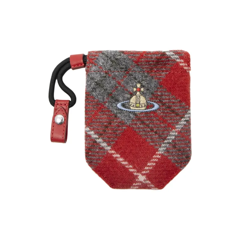 Vivienne Westwood Tweed One Shoulder Handbags Women's Red-5