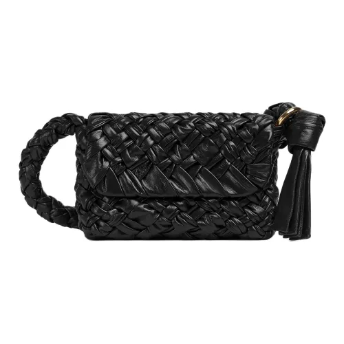 Bottega Veneta Kalimero Cittàh Cow Leather Portable Crossbody Bag Shoulder Bag Small Size Women's Black