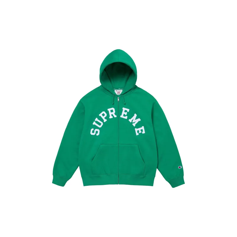 Supreme Champion Zip Up Hooded Sweatshirt Black M - POIZON