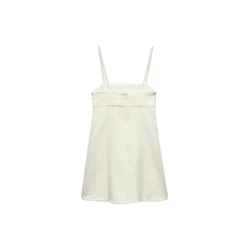 ZARA Sleeveless Dress Women's White-1