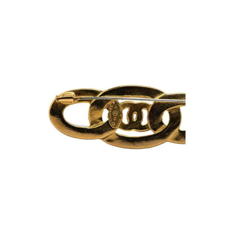 CHANEL Gold-Plated Enamel Brooches Women's White-2