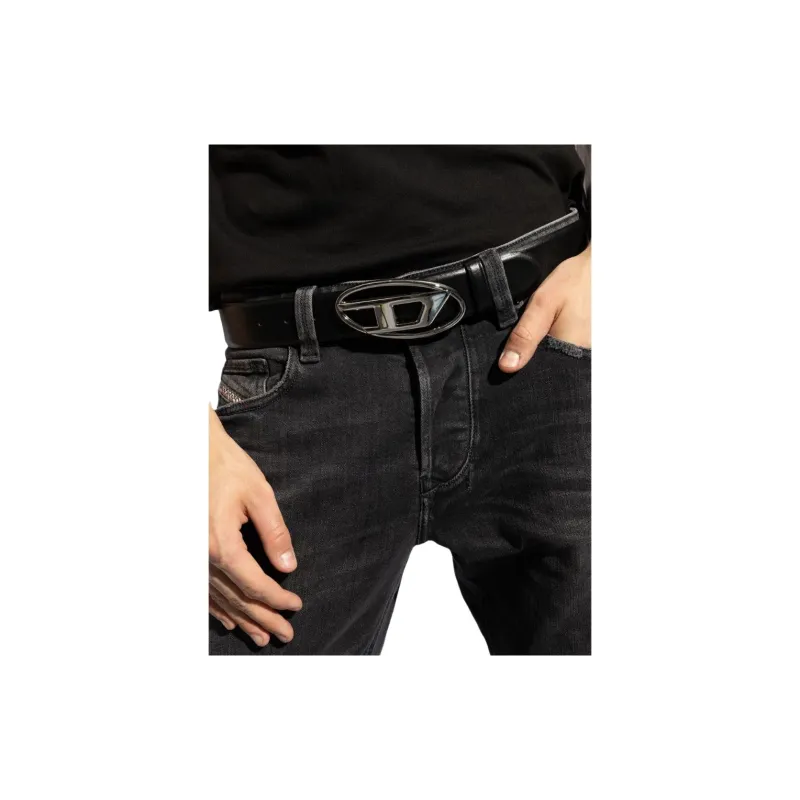 DIESEL 1DR Logo buckle Leather Belt-2