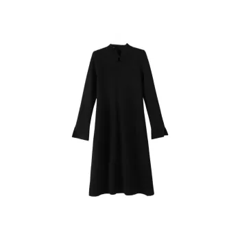 Late White Long Sleeved Dresses Women's Black