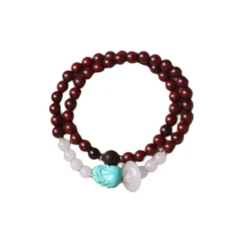 LINKY Laboratory Small Leaf Red Sandalwood Bracelets Unisex