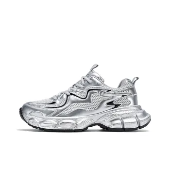 AGSDON Low Top Chunky Sneakers Men's Silver