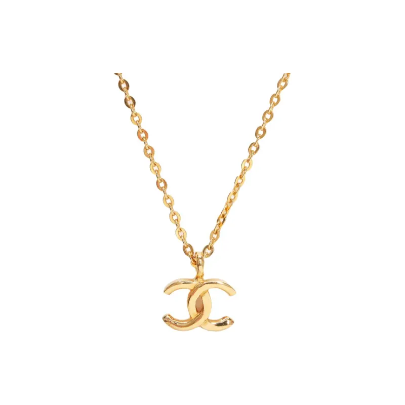 CHANEL 1980 1990s CC pendant Necklace-0