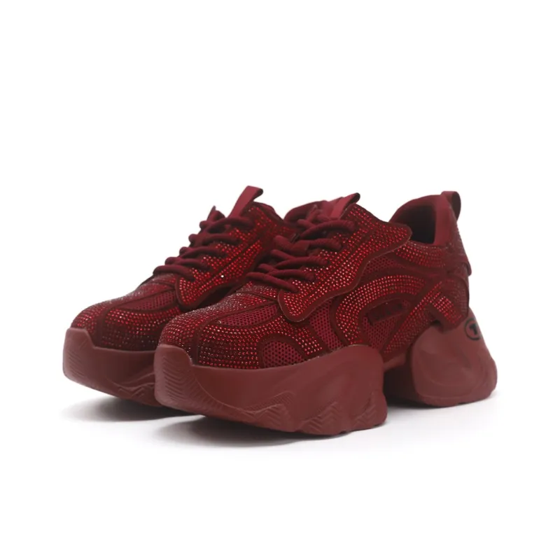 TOM TAILOR Red Flame Starlight Sports Boots Low Top Chunky Sneakers Women's-25