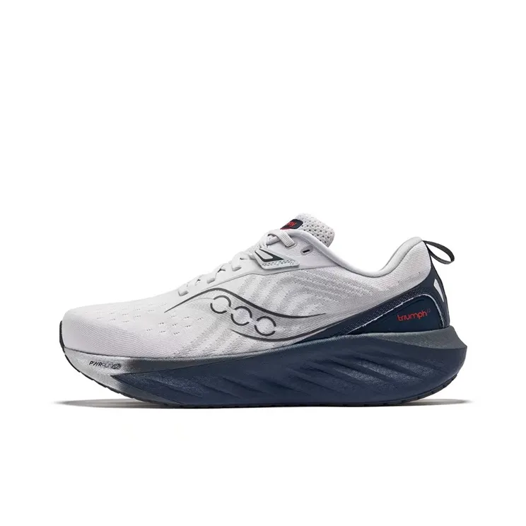 Saucony TRIUMPH 22 Cushioning And Breathable Low Top Running Shoes Men's White Blue-1