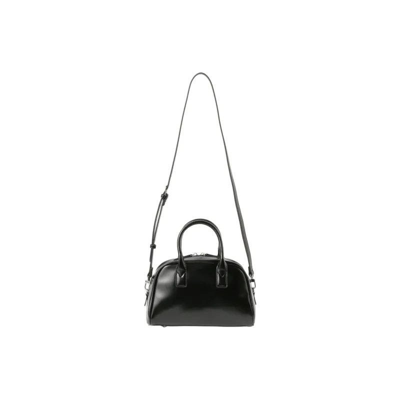 Beams Synthetic Leather Bowling Bag, Handbag Women's Black-1