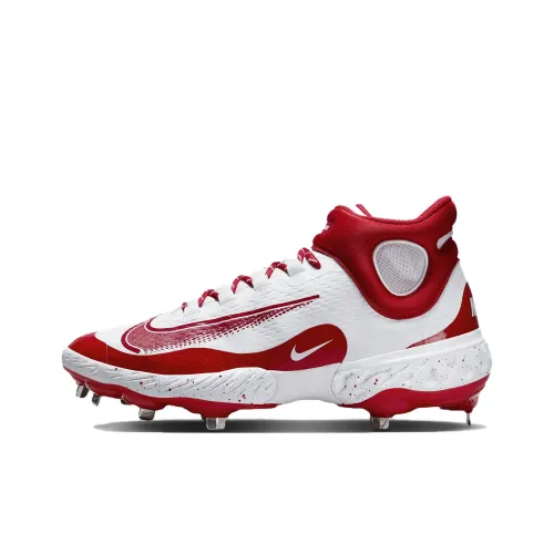 Nike Alpha Huarache Elite 4 Anti Slip Wear Resistant Mid Top Training Shoes Men's White Red