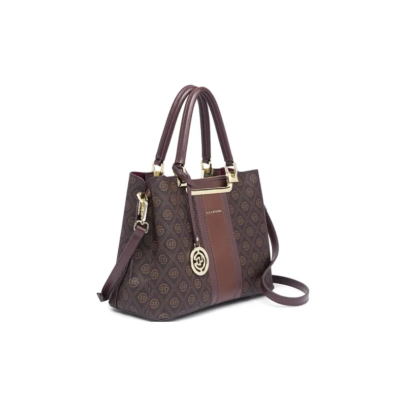 GELANDAI PVC Women's Crossbody Bag Handbag Women's Coffee/Gray Color-12