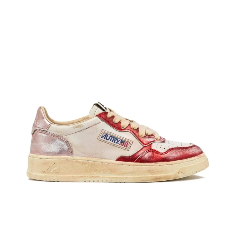 AUTRY Medalist Wear Resistant Low Top Skateboard Shoes Women's White Pink-1
