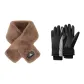 Brown Scarf+Black Glove