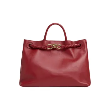 Bottega Veneta Andiamo Series Cow Leather Handbag Women's Redwood Color & Space Blue