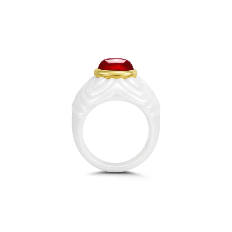 M`GARDEN 925 Silver Ceramic Rings Women's-19