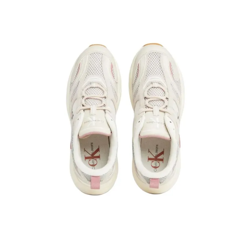 CKJ CALVIN KLEIN JEANS Low Top Casual Shoes Women's White Pink-3