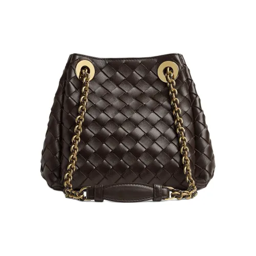 Bottega Veneta Parachute Sheepskin Handbag Shoulder Bag Small Size Women's Chocolate Brown
