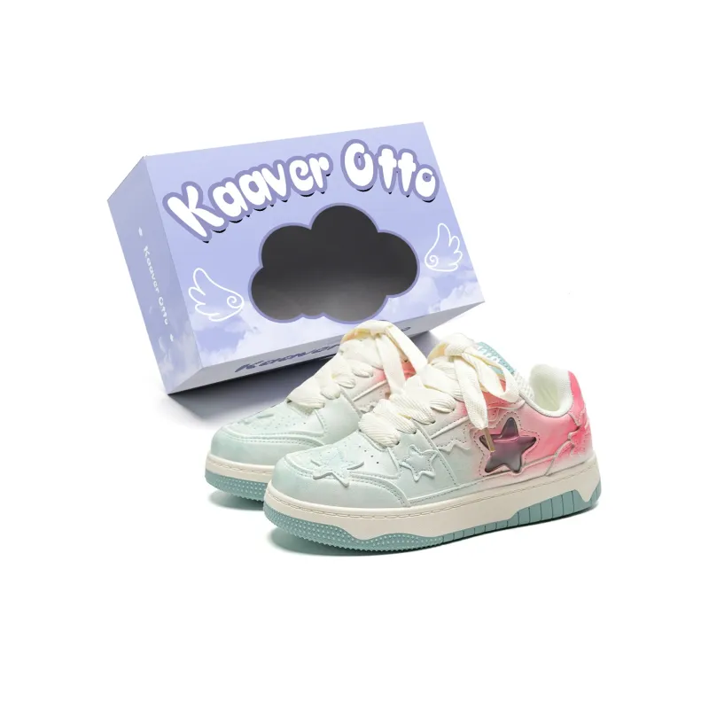 KAAVER OTTO Skateboard Shoes Women's Low Top White-67
