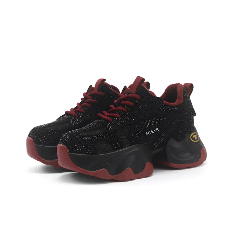 TOM TAILOR Red Flame Starlight Sports Boots Low Top Chunky Sneakers Women's-37