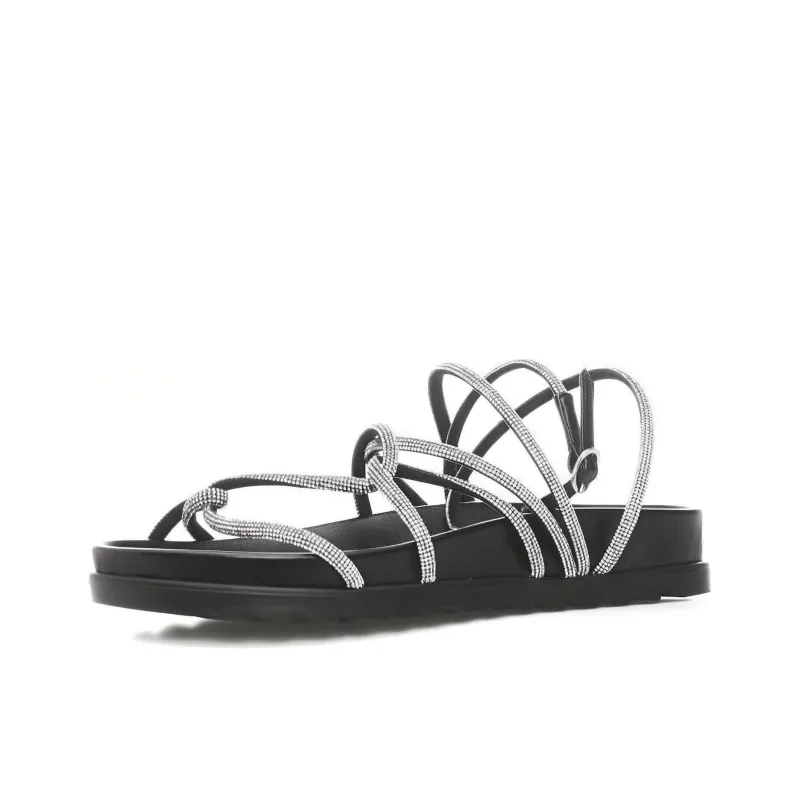 CHIARA FERRAGNI Rhinestone-embellished Flat Sandals-3