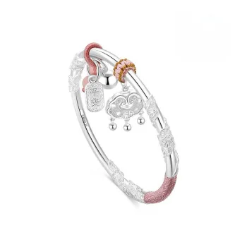 Happy Tide Sterling Silver S999 Bangles Women's