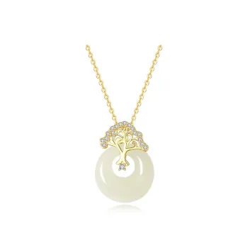 WEITIANXUAN Hetian Jade Necklaces White Jade/Pale Greenish White Jade Unisex
