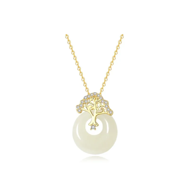 WEITIANXUAN Hetian Jade Necklaces White Jade/Pale Greenish White Jade Unisex-0
