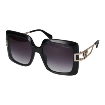 Blumarine Acetate Metal Oval Sunglasses Women's Black